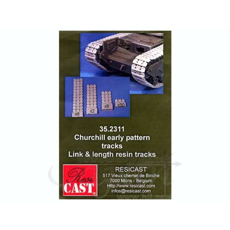 1/35 Churchill Early Pattern Tracks Link & Length Resin Tracks