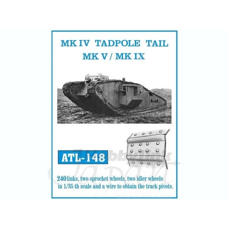 1/35 MK.IV Tadpole Tail Mk.V/Mk.IX Metal Caterpillar