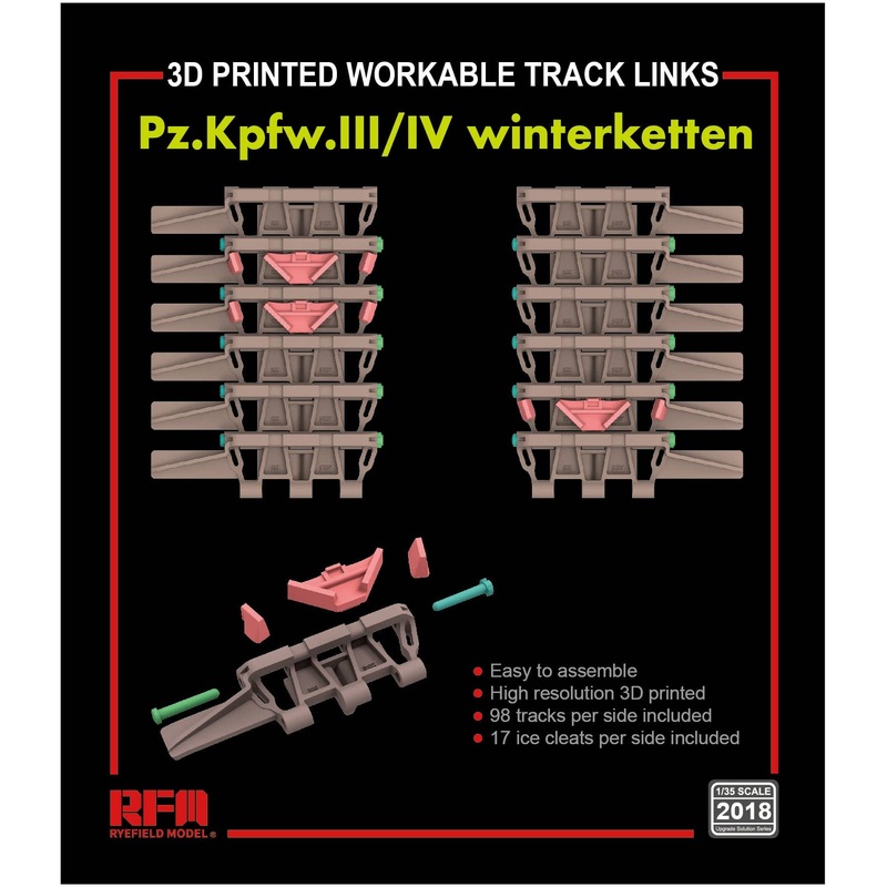 1/35 Movable Track Set For Panzer III / IV Tank (Winterketten Type) (3D Printer)