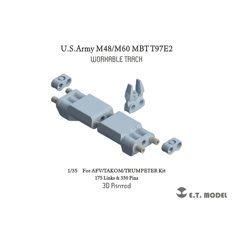 1/35 U.S.Army M48/M60 MBT T97E2 Workable Track (3D Printed) (For AFV/TAKOM/TRUMPETER Kit)