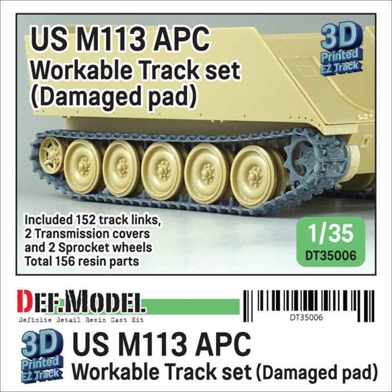 1/35 US M113 APC Workable Track set - Damaged pad (for M113 kit)