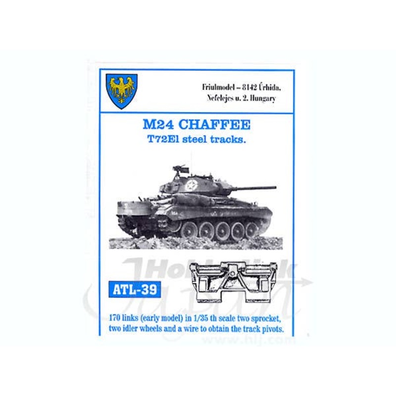 1/35 Working Metal  Steel Track Set for M24 Chaffe T72E1