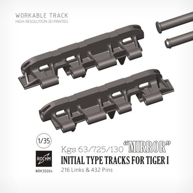 1/35 WW.II German Tiger Type I Tank Symmetrical Track Set for the Very Early Days (Connected Type)