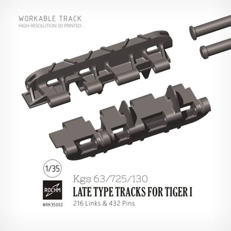 1/35 WW.II German Tiger Type I Tank Track Set for Late Model (Connected Type)