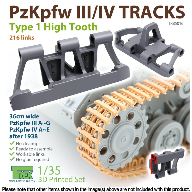 1/35 WWII German III / IV Tank Tracks Type.1 High Tooth