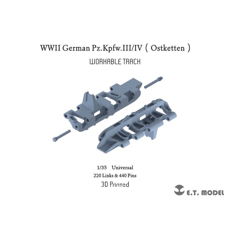 1/35 WWII German Pz.Kpfe.III/IV (Ostoketten) Workable Track (3D)