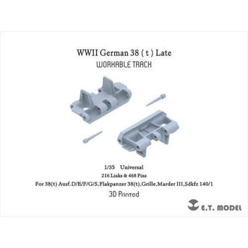 1/35 WWII Germany 38 (t) Movable Track for Tanks Late Model (3D)