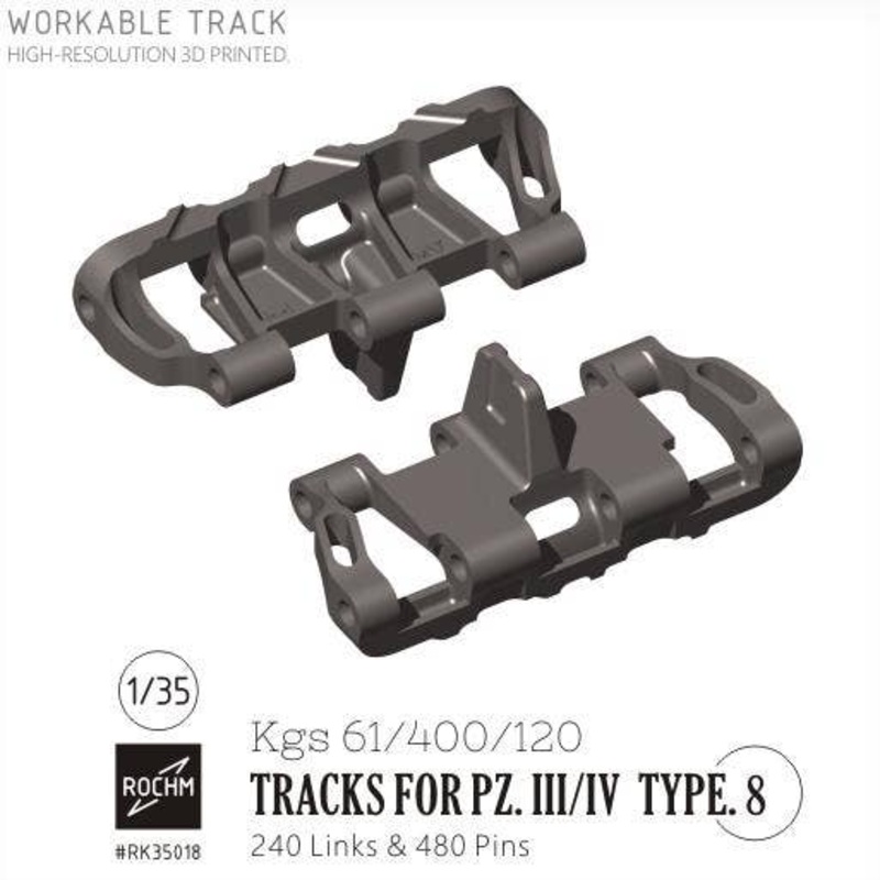 1/35 WWII Germany III / IV Tank Track Type.8 Kgs61 / 400 / 120