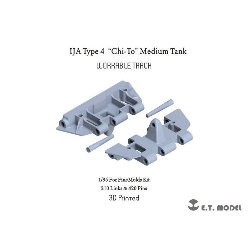 1/35 WWII Japanese Army Type 4 Chito Movable Track for Medium Tank (3D)