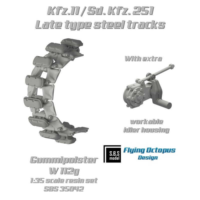 Kfz.11/Sd.Kfz. 251 late type steel tracks (Gummipolster w 112g)
