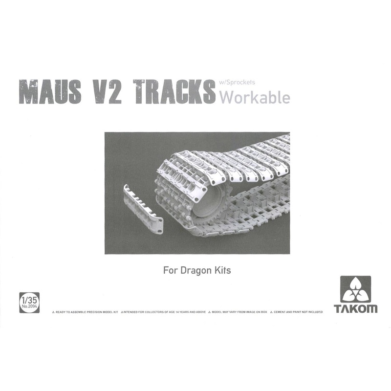 1/35 MAUS V2 Tracks with Sprockets (Workable) (for Dragon Kits)