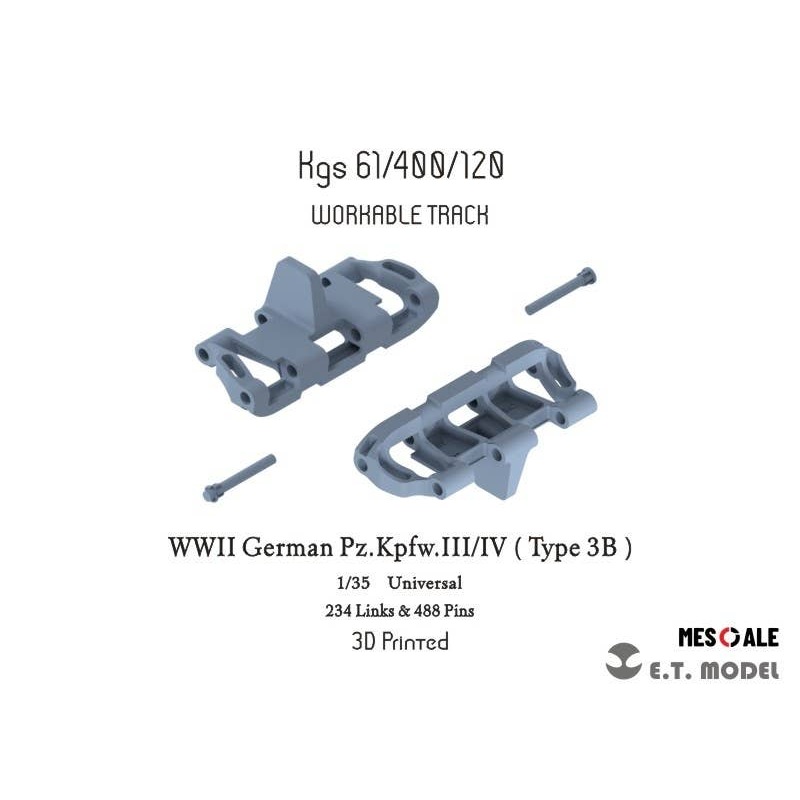 1/35 Movable Track type 3B (3D) for WWII German III / IV Tanks
