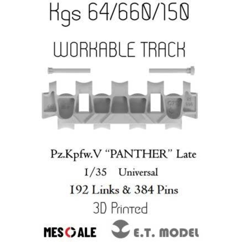 1/35 WW.II German Panther Tank Late Track Set (3D)