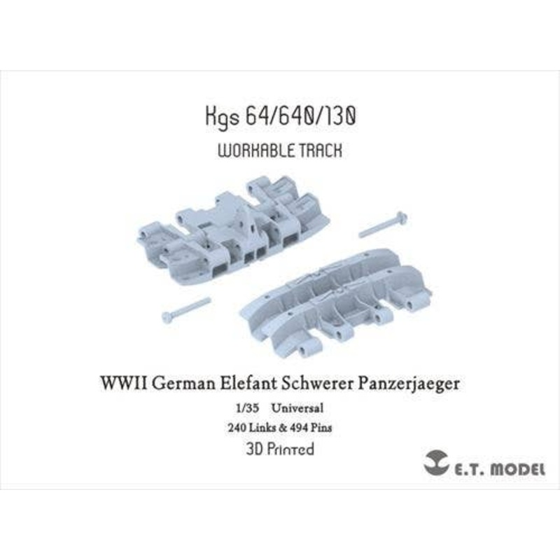 1/35 WWII Movable Tracks for German Elephant Tank Destroyer (3D)