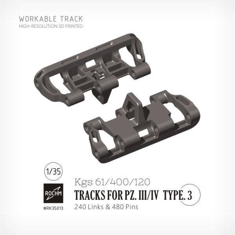 WWII Germany III/IV Tank Track Type. 3 Kgs61/400/120