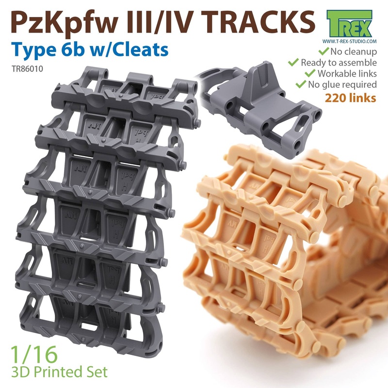 1/16 Movable Track for Panzer III / IV Tank Type.6b (with Cleat)