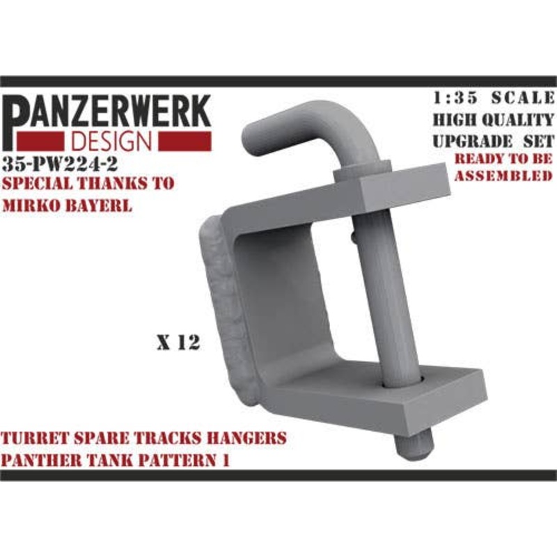 1/35 Spare Track Bracket for Panther Tank, Pattern 1, 12 pieces