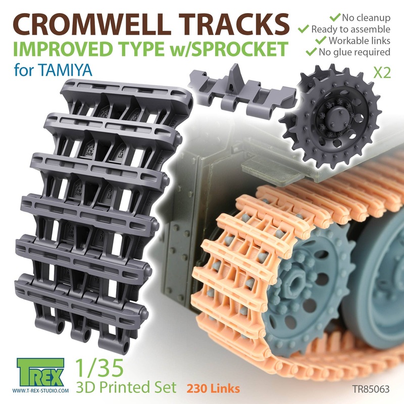 1/35 WWII British Cromwell Cruiser Tank Improved Track Tracks w/Starting Wheels (for Tamiya)