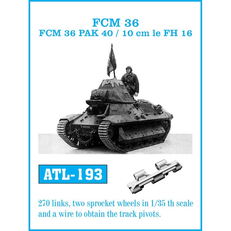 1/35 WWII France / Germany FCM36 light tank / FCM 36 PaK40 / 10cm le FH 16