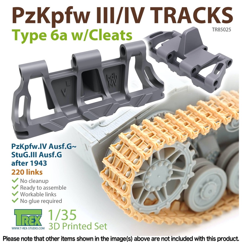 1/35 WWII German III / IV Tank Tracks Type.6a With Non-slip