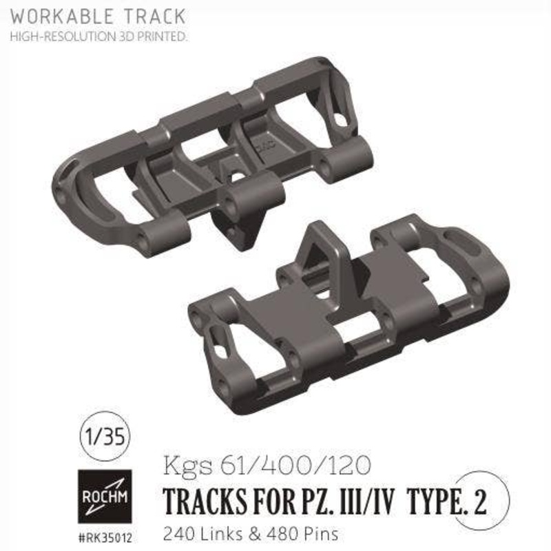 1/35 WWII Germany III / IV Tank Track Type.2 Kgs61 / 400 / 120