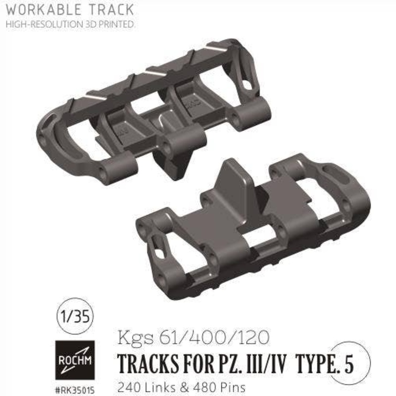 1/35 WWII Germany III / IV Tank Track Type.5 Kgs61 / 400 / 120