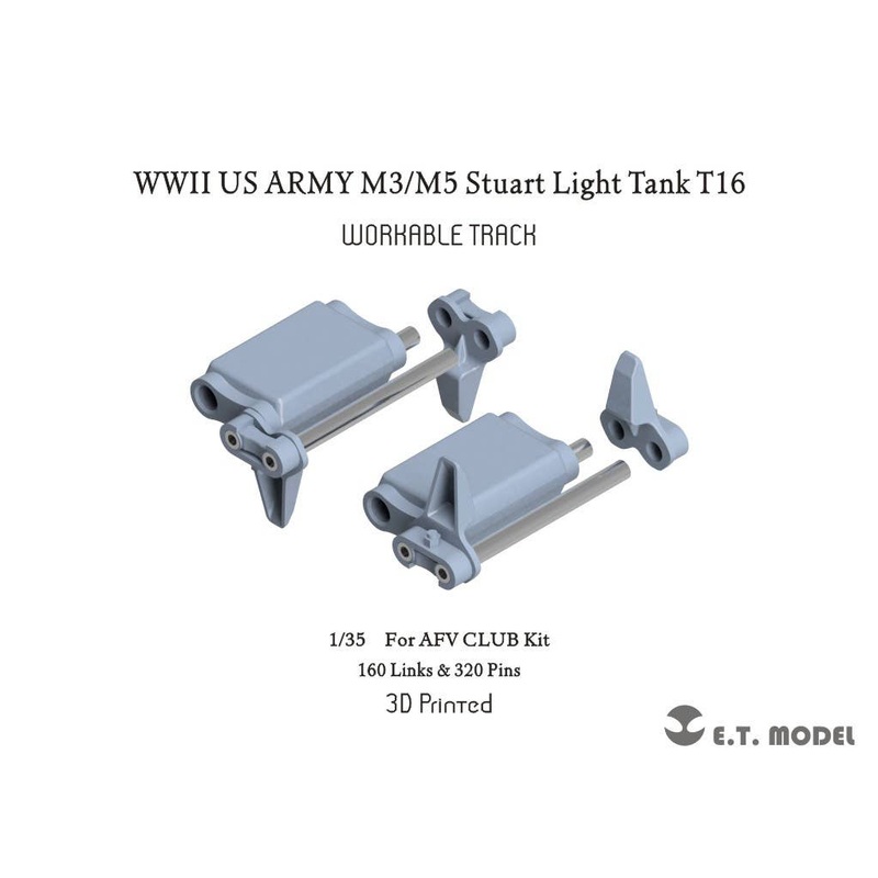 1/35 WWII U.S. Army M3 / M5 Stuart Light Tank T16 Movable Track (for AFV Club)