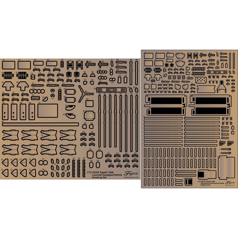 1/72 Ground Self-Defense Force Type 81 Short-Range Surface-To-Air Missile Shooting Control Device / Launcher Genuine Etching Parts