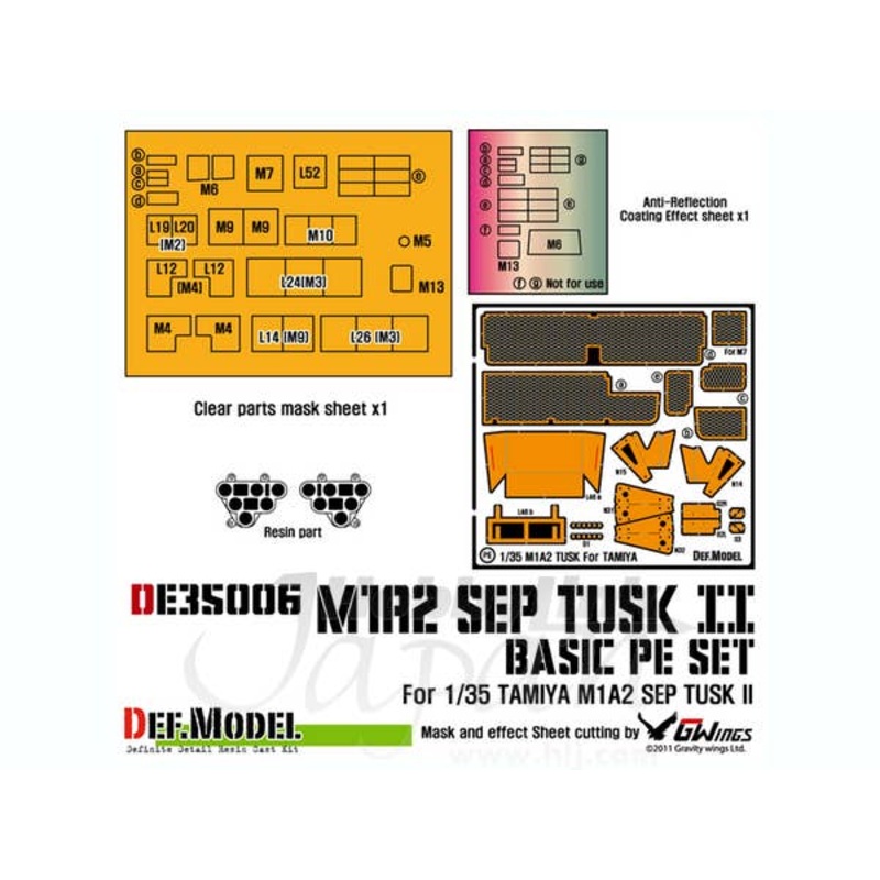 1/35 M1A2 Tusk Basic PE Set with Mask Sticker (Tamiya)