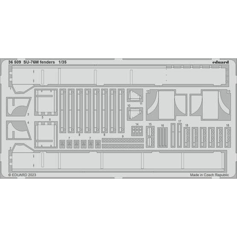 1/35 SU-76M Fenders Photo etched (for ZVEZDA)