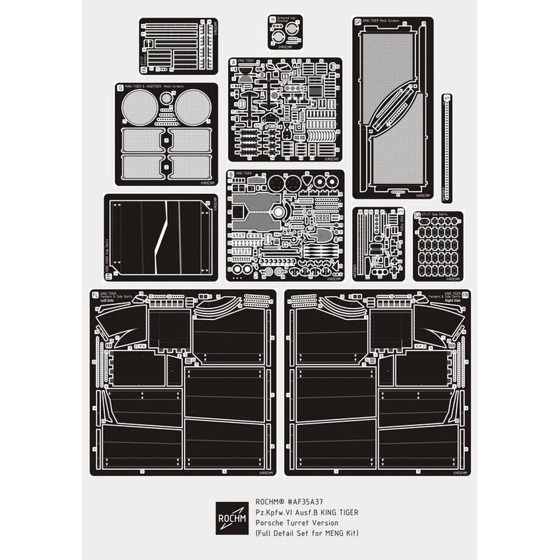1/35 Pz.Kpfw.VI Ausf.B King Tiger Porsche Turret Version Full Detail Set (for MENG)