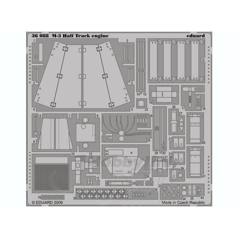 1/35 M-3 Half Track Engine Photo-Etched Parts (for Dragon)