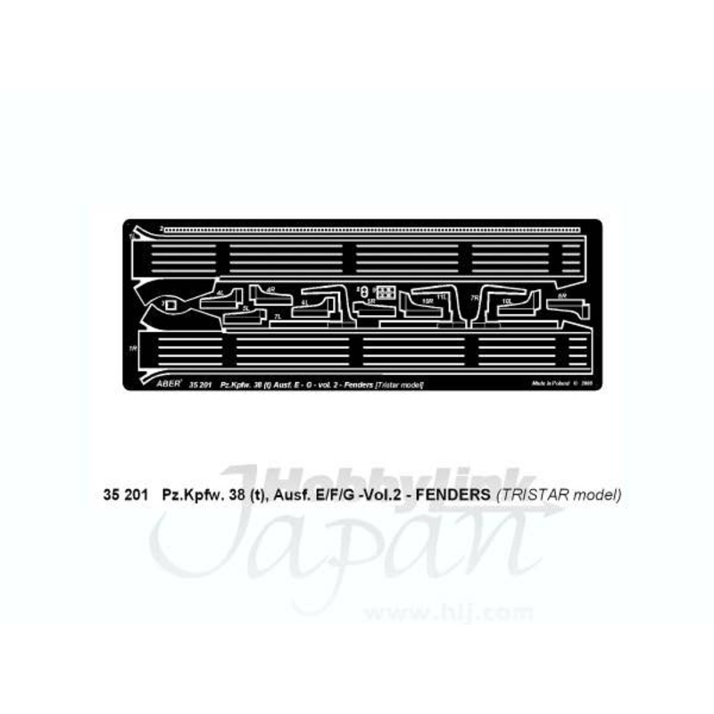 1/35 Pz.Kpfw. 38(t) Ausf E/F/G Vol.2: Fenders (for Tristar)
