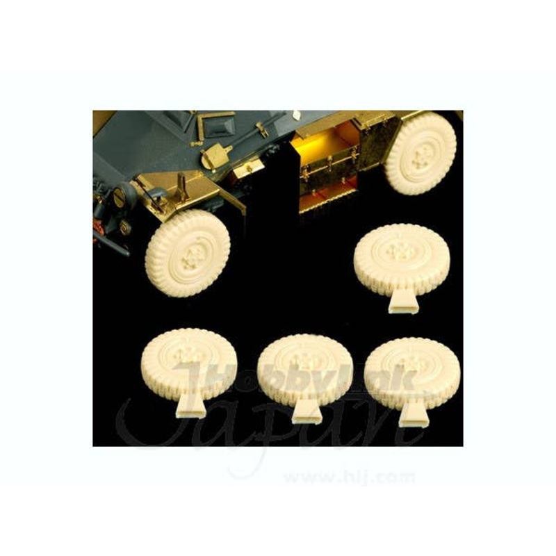 1/35 WWII German Sd.Kfz 222 Road Wheels (4pcs) (for Hobby Boss)