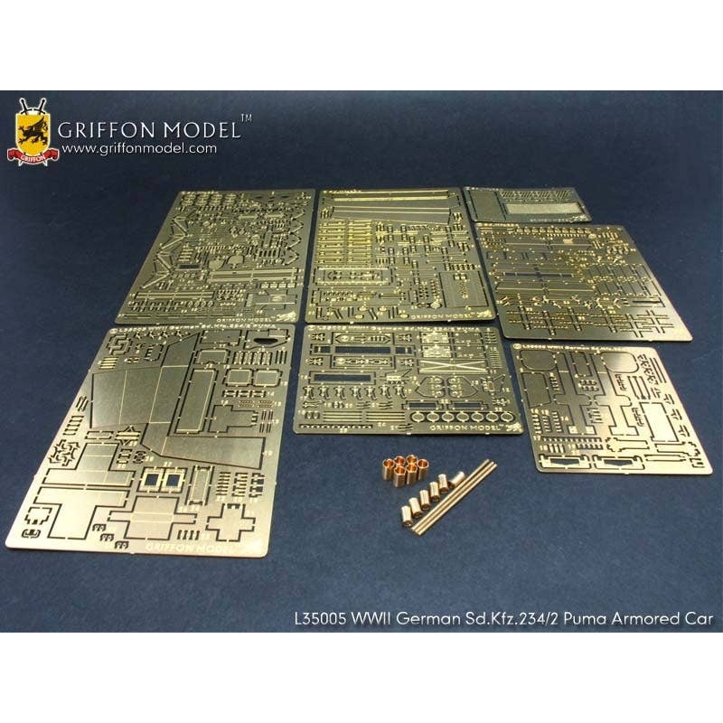 1/35 WWII German Sd.Kfz.234/2 Puma Heavy Armored Vehicle Detail Up Parts (for Dragon)