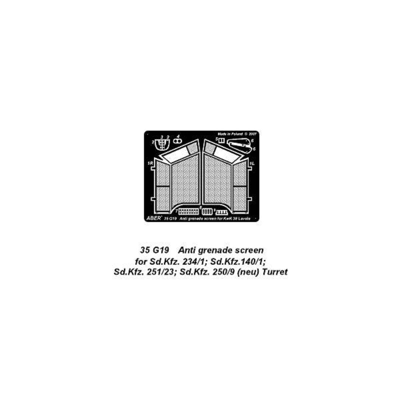 1/35 Anti-Grenade Screens for KwK 38 Lavete (for Dragon)