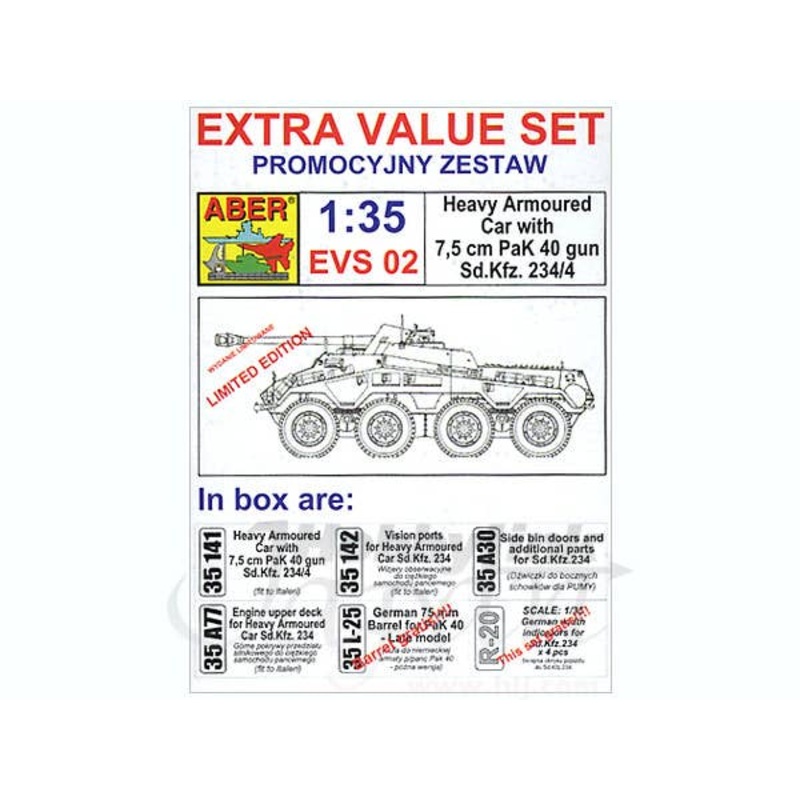 1/35 German Sd.Kfz.234/4 Heavy Armoured Car with 7.5cm PaK 40 Gun Special Combo Set
