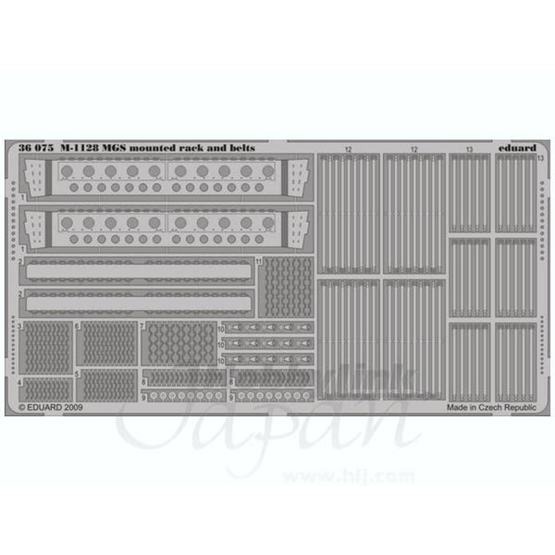 1/35 M1128 Stryker MGS mounted rACk and belts (for AFV Club)