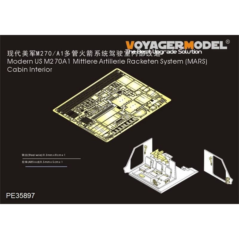 1/35 Modern US M270A1 Mittlere Artillerie Racketen System Cabin Interior (for Trumpeter)