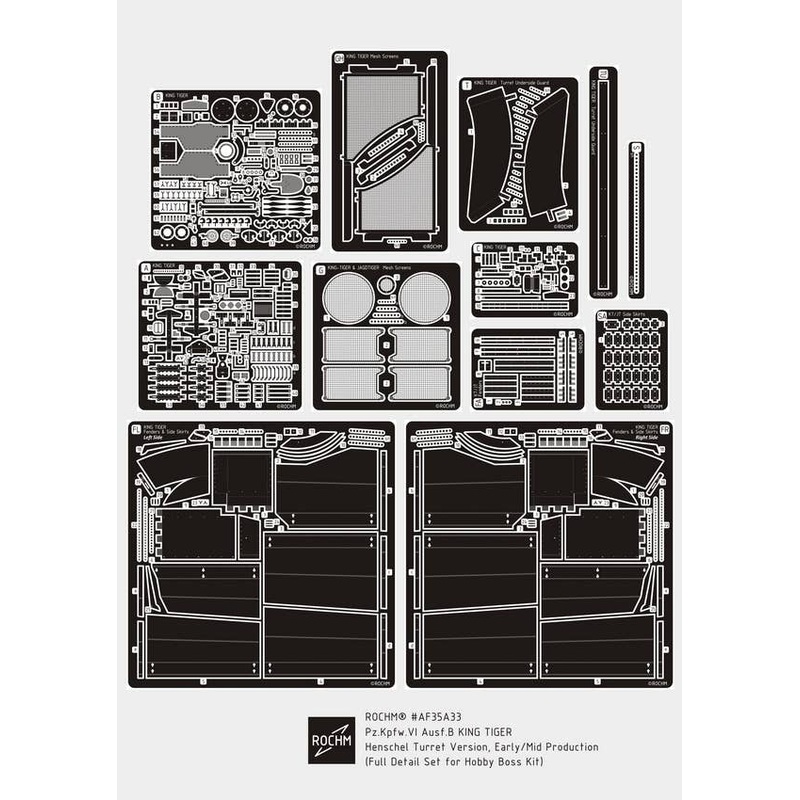 1/35 Pz.Kpfw.VI Ausf.B King Tiger Henschel Version Early/Mid Production Full Detail Set (for Hobby Boss)