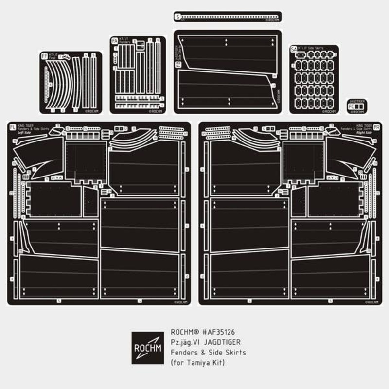 1/35 WW.II Jagdtiger Fender & Side Skirt Set (for Tamiya)
