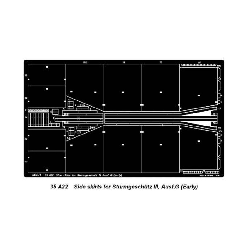 1/35 Side Skirts for Sturmgeschutz III (Early Model)