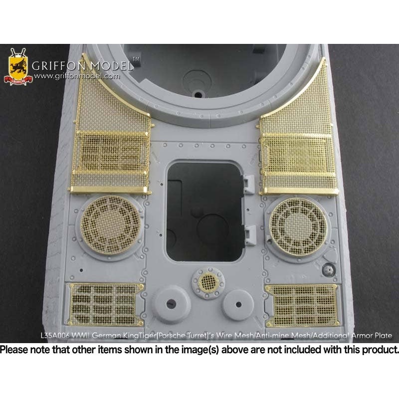 1/35 WW.II German Army King Tiger Porsche Turret Kit Engine Deck Detail Up Parts Set