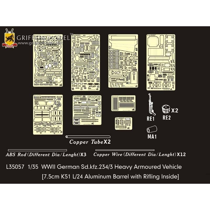1/35 WWII German Sd.kfz.234/3 Heavy Armoured Vehicle