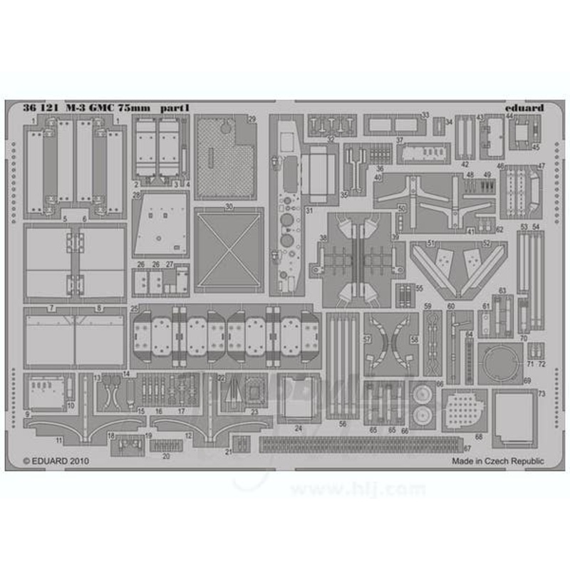 1/35 M-3 GMC 75mm Photo-Etched Parts (for Dragon)