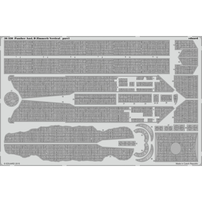 1/35 Panther Ausf. D Zimmerit Vertical (for Tamiya)