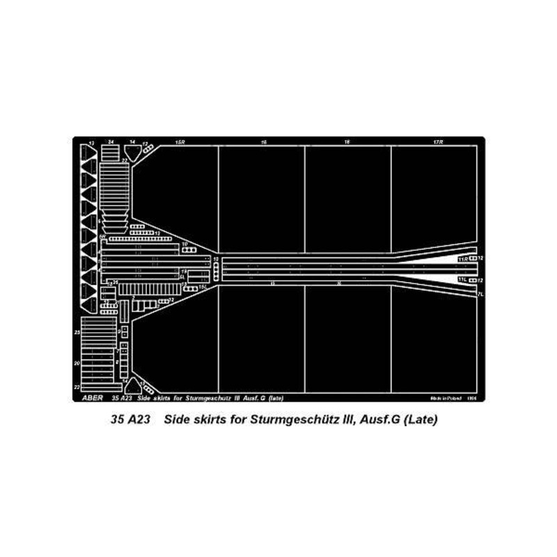 1/35 Side Skirts for Sturmgeschutz III (Late Model)