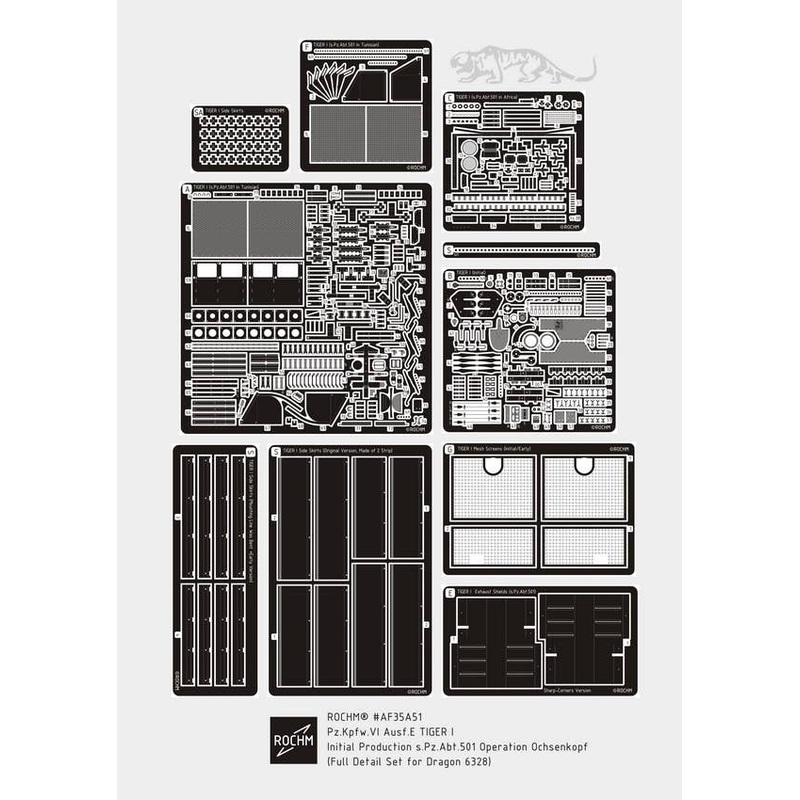1/35 WW.II Tiger I Early Production 501st Heavy Tank Battalion Operation Oksenkov Full Detail Set (for Dragon)