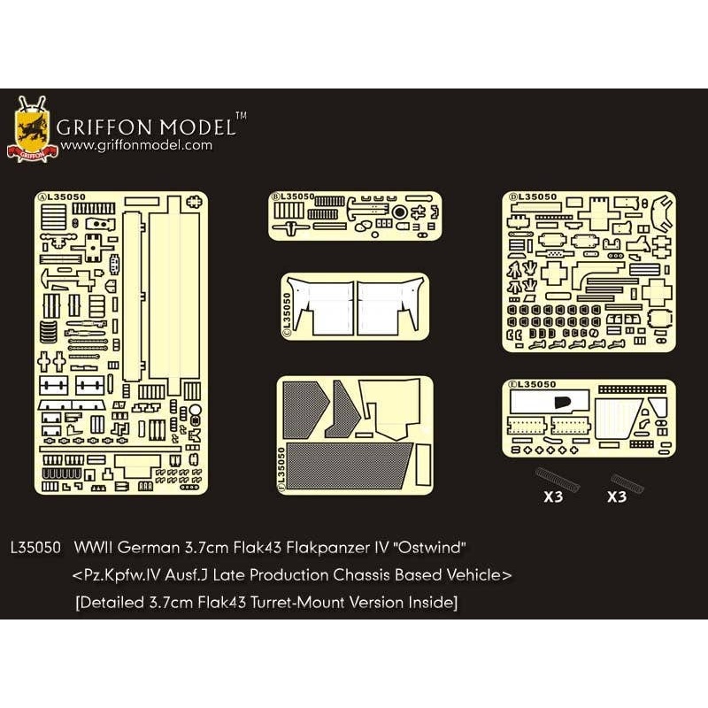1/35 WWII German 3.7cm Flak43 Flakpanzer IV "Ostwind"