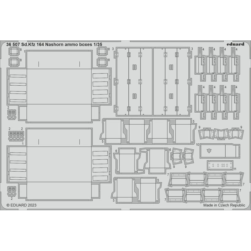 1/35 Sd.Kfz. 164 Nashorn ammo boxes Photo etched (for BORDER MODEL)